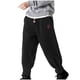 thumbnail image 3 of Puntoco Pantalones de lana de cordero con cordón y bolsillo estilo retro de color liso a la moda para tiempo libre para hombre, 3 of 5
