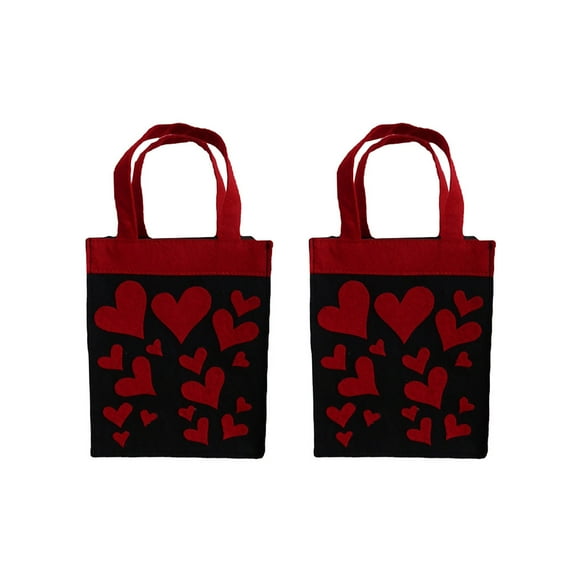 TERGAYEE Valentines Day Gift Bags,Valentines Candy Bags Goodie Bags with Handles Valentines Day Party Favor Bags Heart Love Bags for Wedding and Valentine