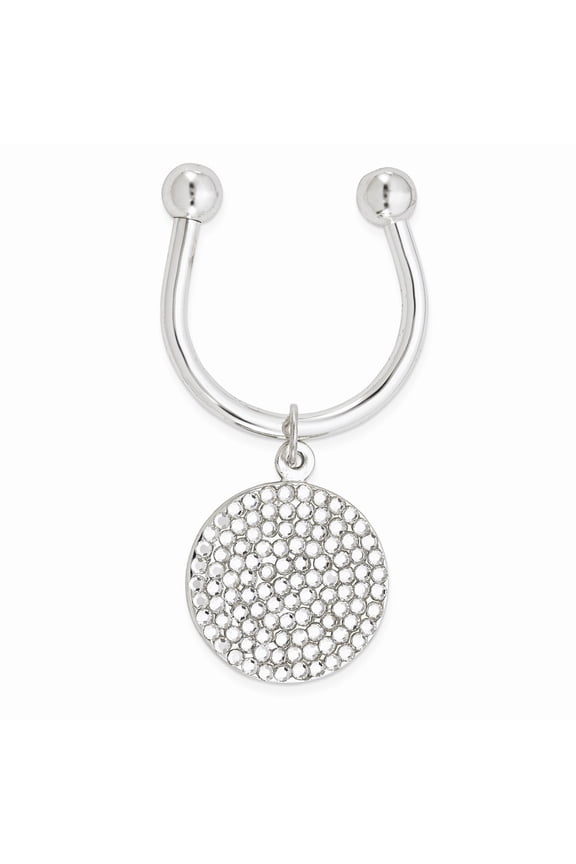 Circle Swarovski Crystal Key Ring - Engravable Personalized Gift Item