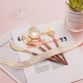 thumbnail image 4 of Lullaby 240PCS Gold Plastic Silverware, Gold Disposable Cutlery with Wood Grain Handle Include 80 Forks, 80 Spoons, 80 Knives, Elegant Disposable Sil, 4 of 7