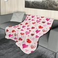 thumbnail image 4 of Valentines Heart Blanket Soft Flannel Lightweight Red Pink Valentine Hearts Throw Blanket Cozy Warm Blankets All Seasons Living Room Decor for Kids Adults Use On Couch Bed Sofa Office 40x50 inch, 4 of 6