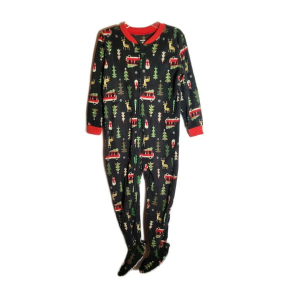 Carter's Christmas Tree, Snowman, Reindeer Fleece Footed Pajama Sleeper (4T)