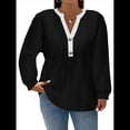 thumbnail image 1 of Suéteres para Mujer, de Invierno, de Larga, con Cuello en V, Informales, Holgados, de Moda para Otoño Negro 4XL, 1 of 7