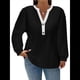 thumbnail image 1 of Suéteres para Mujer, de Invierno, de Larga, con Cuello en V, Informales, Holgados, de Moda para Otoño Negro XXL, 1 of 7