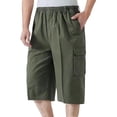 thumbnail image 2 of BVOFAR Big and Tall Cargo Shorts for Men Lightweight Elastic Waisted Outdoor Shorts Below Knee Long Shorts Loose Fit Summer Casual Shorts Army Green XXXXXL, 2 of 7