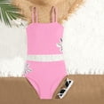 thumbnail image 5 of Xijirk Girls Swimsuit,Girls Two Piece Swimwear Cute Solid Tankini Set with Side Flower Design Strappy Top and Comfortable Brief Bottoms for Beach or Pool,Kids Swimsuits,Z01 Pink,13-14 Years, 5 of 6