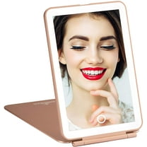 Impressions Vanity Touch Pad Mini Tri Tone LED Makeup Mirror with Flip Cover (Rose Gold)