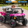 thumbnail image 2 of Track Seven 24V Ride on Dump Truck, 400W 6-Wheel Ride on UTV Car for Big Kids with Electric Dump Bed, Remote Control, Music, Lights, Spring Suspension, 24V Ride on Toy Car for Kids Aged 3+, Pink, 2 of 7
