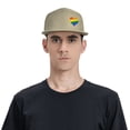 thumbnail image 6 of DouZhe Flat Brim Cap Snapback Hat, Red Love Heart Shape Prints Adjustable Yellow Adult Baseball Cap, 6 of 7