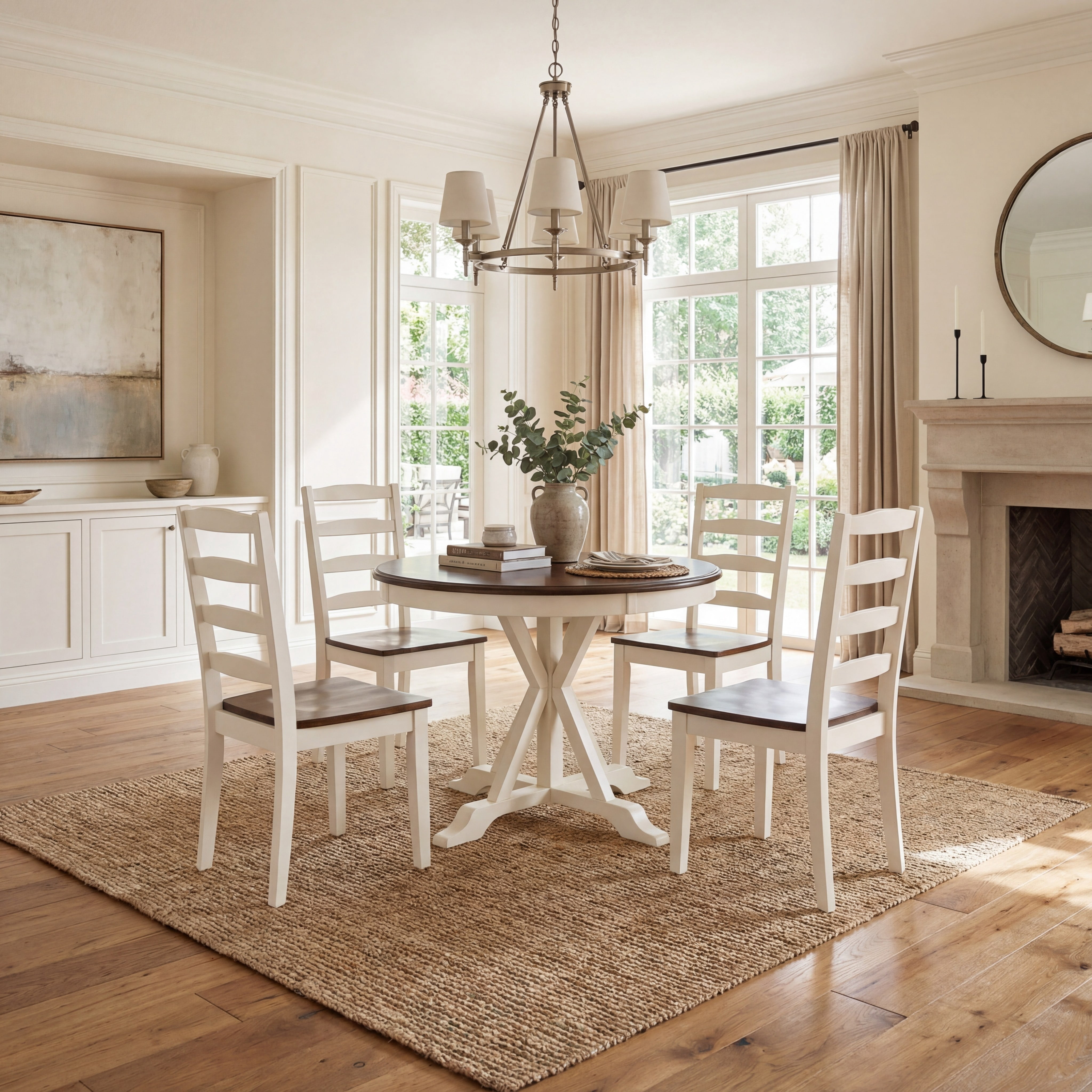 SAFAVIEH Shay 5-Piece Dining Set White / Natural