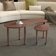 thumbnail image 2 of Modern 360°Rotatable Cocktail Table with Solid Rubber Wood Legs,Multi Use Coffee Table with Sintered Stone Top,Elegant Side Table with Smooth Edge,for Living Room,Bedroom,Balcony,Walnut, 2 of 7