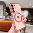 thumbnail image 2 of Magnetic Phone Case for Samsung Galaxy S23 5G Compatible with MagSafe Cute Heart Galaxy S23 Case for Women Luxury Plating Bumper Full Camera Lens Protection Samsung S23 Cover 6.1" (Pink), 2 of 11