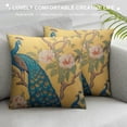 thumbnail image 3 of COMIO  Throw Pillow Covers Vintage Watercolor with Peacock On Tree Cherry Flowering Trees with Flowers Yellow Colorful Bird Decorative Square Pillowcases Cushion Cover, 3 of 5