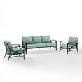 thumbnail image 3 of Afuera Living Steel Mist Green Outdoor Sofa Set Weatherproof 147" Unassembled, 3 of 16