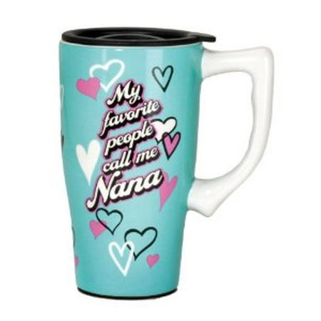 Spoontiques Nana Travel Mug, Teal Multi-Colored