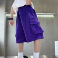 thumbnail image 4 of Boys Shorts 10-12 Clearance Sale Summer Cargo Shorts Teen Boy Shorts 14-16 Lightweight Straight Leg Shorts Knee Length Cotton Shorts with Pockets Returns and Refunds My Orders Order History Online, 4 of 5