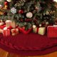 thumbnail image 1 of Falda de árbol de Navidad de 48 pulgadas, falda de árbol de Navidad de punto, adorno de falda de árbol de Navidad rústico con 6 bolas de nieve para árbol de Navidad Adepaton FLD-3489, 1 of 8