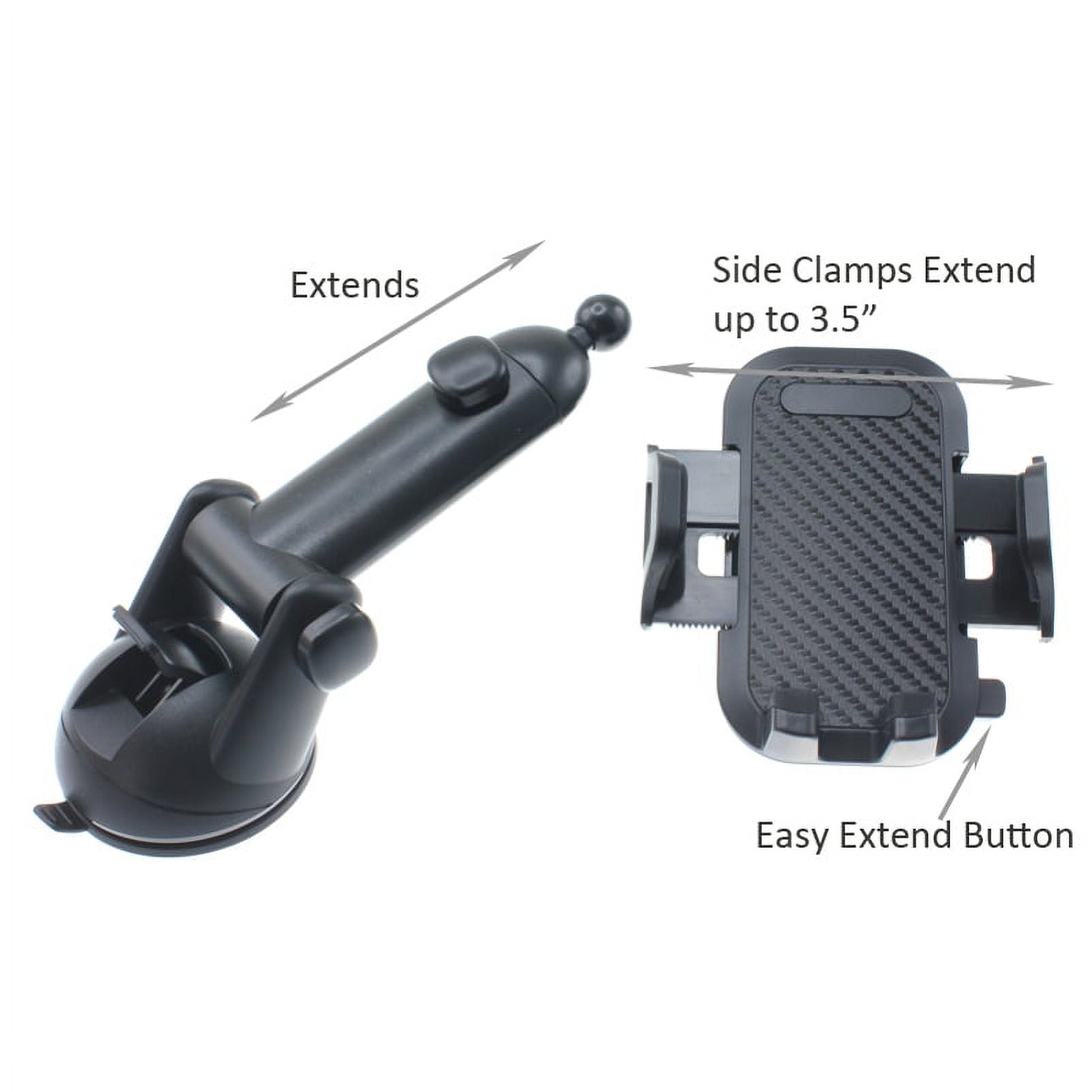 Car Mount for iPhone 12/Pro/Max/Mini/11/Pro/Max - Dash Windshield Holder Telescopic Cradle Swivel Dock Suction Stand R5L