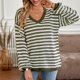 thumbnail image 5 of Suéter Suéter clásico a rayas Estilo casual Mujer Traje de vacaciones simple (Verde M) Ygjytge Verde T M para Mujer, 5 of 7