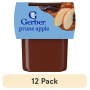 (12 pack) Gerber 2nd Foods Natural for Baby WonderFoods Baby Food, Prune Apple, 4 oz Tubs (2 Pack)