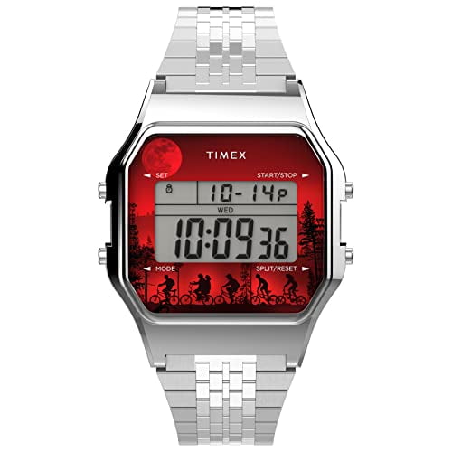 T80 x Stranger Things 34mm Watch - Silver-Tone & Red Case with