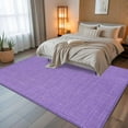 thumbnail image 5 of Purple 5x8 Area Rugs, Farmhouse Burlap Solid Purple Color Modern Linen Texture Non-Skid Rubber Backing Large Rectangle Rugs - Living Room Bedroom Home Office, Indoor Floor Mat Carpets Washable Rug, 5 of 9