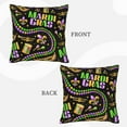 thumbnail image 3 of Bingfone Mardi Gras3 Linen Throw Pillow Covers Cushion Case Pocket Button Vintage Farmhouse Pillowcase For Sofa Couch Bed 20"X20", 3 of 9