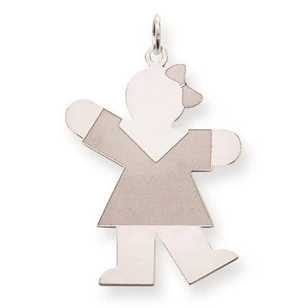925 Sterling Silver Polished 3mm Fitting Kiss Kid Solid Charm Pendant