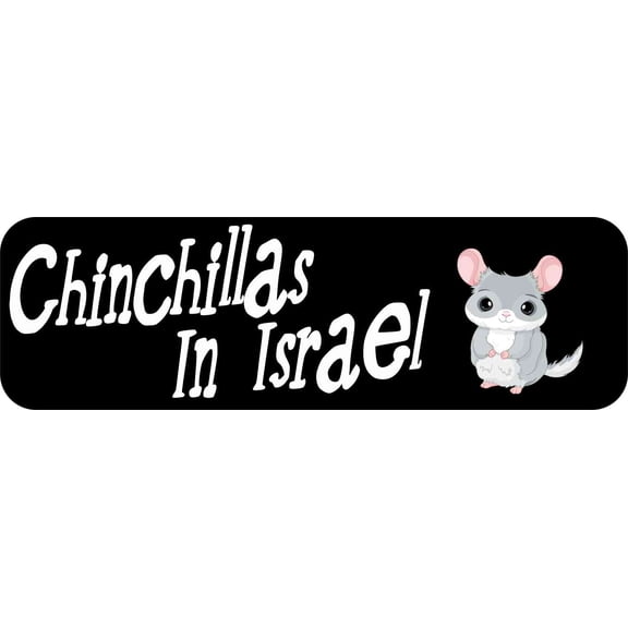 10in x 3in Chinchillas In Israel Bumper Sticker Vinyl Truck Wind