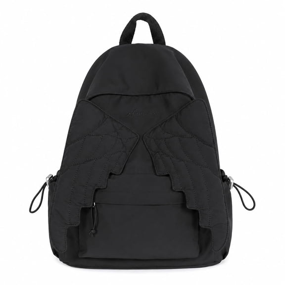Angel Wing Backpack, Ivory Backpack, .kawaii backpack, Fun Novelty Nylon Bag with Zipper