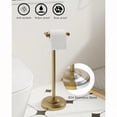 thumbnail image 3 of Toilet Paper Holder Stand Brushed Brass Toilet Paper Holder Free Standing Post Pivoting Design Stable Weighted Base SUS304 Stainl Steel for Bathroom Mega Roll, 3 of 8