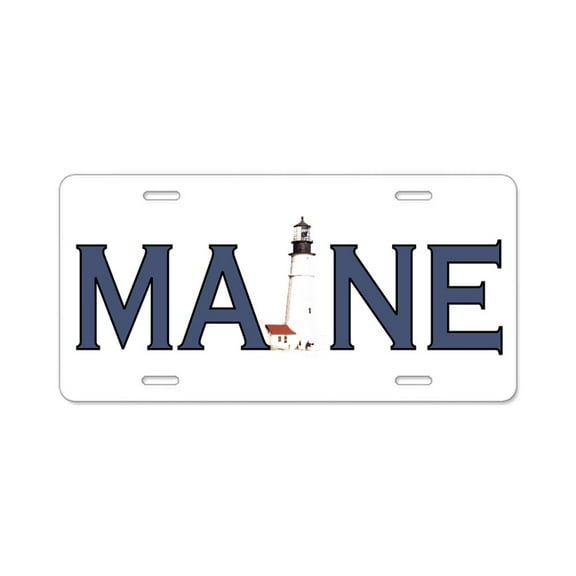 CafePress - Maine Lighthouse - Aluminum License Plate, Front License Plate, Vanity Tag