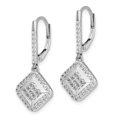 thumbnail image 3 of Om Jewels Round Cut Moissanite Beautiful Drop & Dangle Leverback Earrings for Women's 14k White Gold Plated, 3 of 4