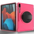 thumbnail image 5 of Dteck Case for Samsung Galaxy Tab S7 FE T730/T736B 12.4-inch,Shockproof Three-Layer Heavy Duty Protector Rubber Hard Stand Cover for Galaxy Tab S7 Plus 12.4" SM-T970/T975,Rose, 5 of 8