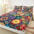 thumbnail image 3 of Castle Fairy Teens Colorful Flowers Bed Sheets,Exotic Style King Sheets, 3 of 7
