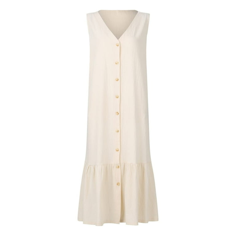 Casual Solid Sling Sleeveless Cotton Maxi Dress Casual Solid Sling Sleeveless Cotton Maxi Dress