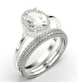 thumbnail image 3 of Beautiful Boho And hippie 2.35 Carat Oval Cut Diamond Moissanite Engagement Ring, Wedding Ring, Two Matching Band in 10k Solid White Gold, Romanic Gift For Her, Promise Ring, 3 of 4