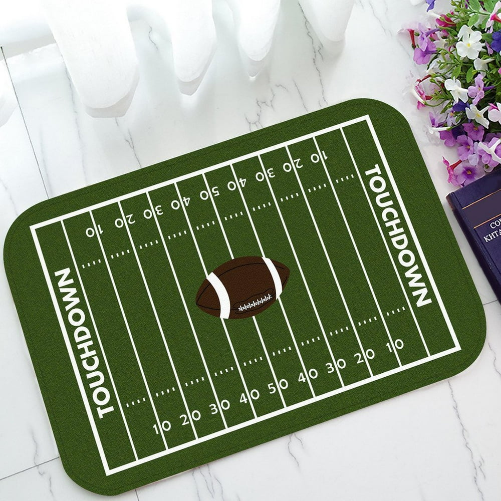 GCKG American Football Field NonSlip Doormat Indoor/Outdoor/Bathroom