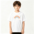 thumbnail image 2 of Cute Rainbow Clouds Boys Graphic Tees Pastel Kids T-Shirt 100% Cotton Short Sleeve Tops Ages 4-13Y, 2 of 5