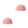 thumbnail image 3 of Jumpingount Sombrero de hilo de punto de invierno Gorras de cabeza corta Hombres Mujeres Sombreros Snowboarding Pink Rosado 2piezas, 3 of 6