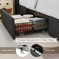 thumbnail image 4 of iPormis Twin Size Bed Frame with Charging Station , Upholstered Bed with 4 Storage Drawers, Dark Grey, 4 of 8