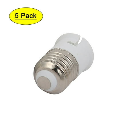 

Unique Bargains 5pcs E27 to B22 Extender Adapter Converter Light Bulb Socket Holder White