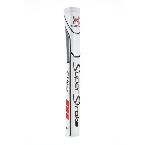 SuperStroke Traxion Claw® Golf Putter Grip, White/Red (Claw® 1.0) | Advanced Surface Texture That Improves Feedback and Tack | Minimize Grip Pre