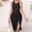 Black, variant on Ayolanni Knee-Length Casual Dresses for Women Plus Size Green Sleeveless Solid Bodycon Dresses Girls Holiday Dresses L