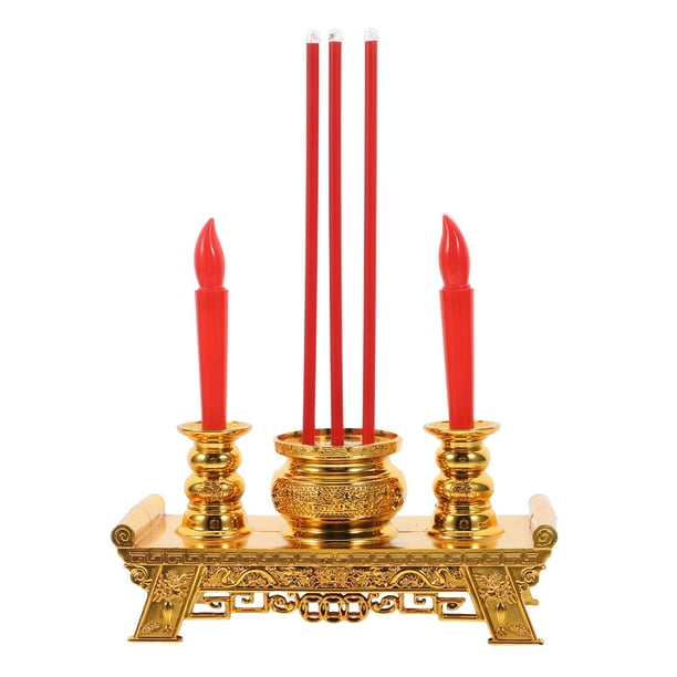 Lámpara de vela china, candelabro, vela de culto, luz de vela, accesorio de altar budista