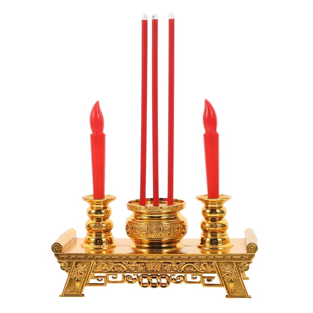 WORGEOUS Lámpara de vela china Candlestick Adoración Vela Budismo Budismo Adoración Altar Accesorio