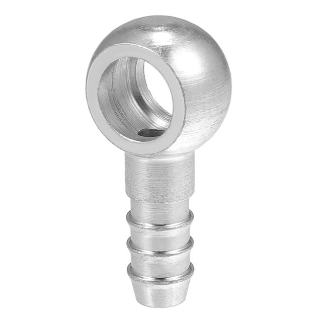 14 mm ID 12 mm OD Banjo Bolt Manguera Barb Accesorios Universal Banjo Fitting Fuel Line Adapter Conector para motocicleta coche tono plateado - Paquete de 1