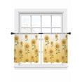 thumbnail image 2 of Sunflower Sheer Curtains 45 Inches Long 2 Panels Summer Flower Yellow Plant Gradient Background Light Filtering Semi Sheer Window Curtains Drapes for Bedroom Living Room 52"x45", 2 of 7