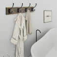thumbnail image 6 of Futeen 2 Pack Wall Mounted Wooden Coat Rack with 4 Black Zinc alloy Hooks, 6 of 7