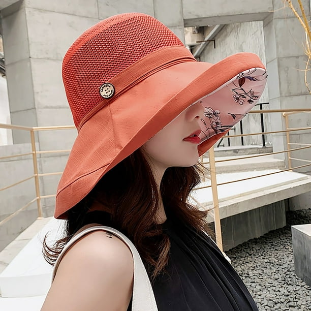 Sun Hat Wide Brim UV Protection Skin Friendly Women Bucket Hats for Daily  Life 